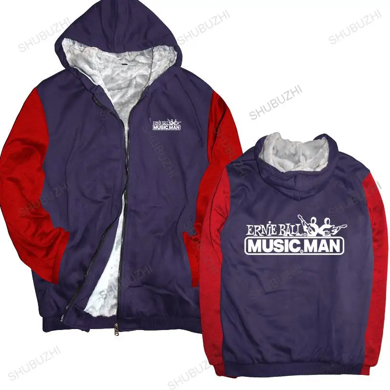 

Man black zipper thick hoodies Men's Ernie Ball Musicman Music World unisex Outwear men sweatshirt zipper