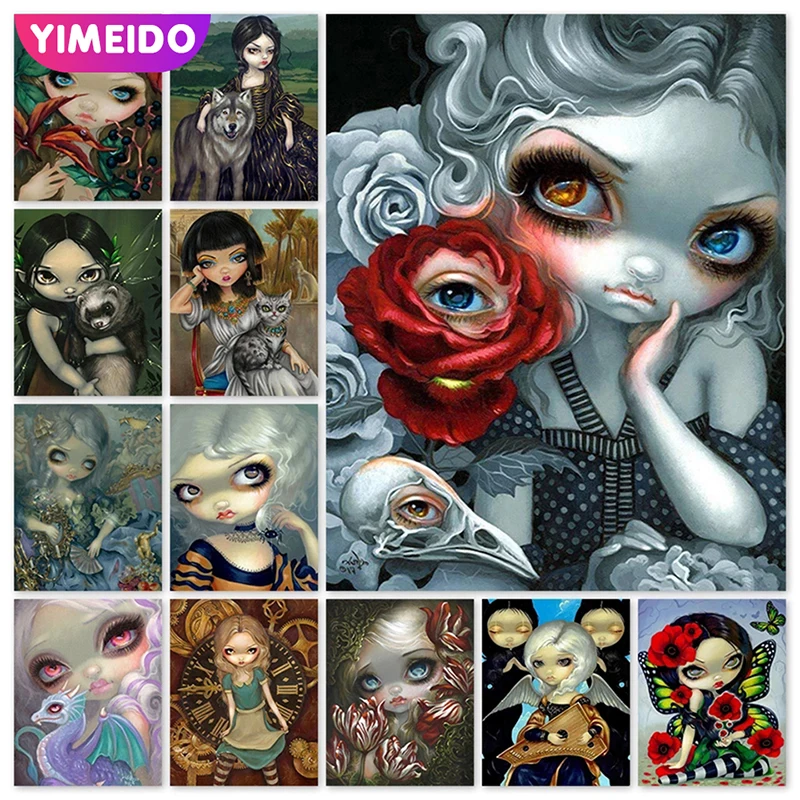 

Алмазная живопись YIMEIDO Diy AB, мультяшная девушка, распродажа, картины стразы, алмазная вышивка, волшебный набор, полностью квадратный, Круглый...