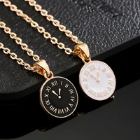 wangaiyao new fashion exquisite clock clavicle necklace womens fashion gold plated oil drop clock necklace necklace pendant gif