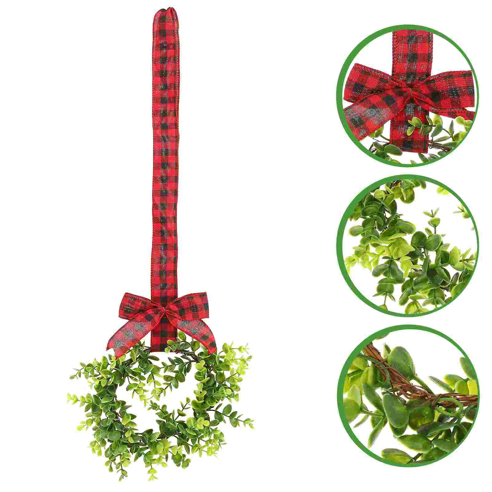 

Wreath Christmas Garland Artificial Xmas Doorboxwood Front Realistic Decorationsgreen Fake Ornaments Sign Hanging Wall Pendant