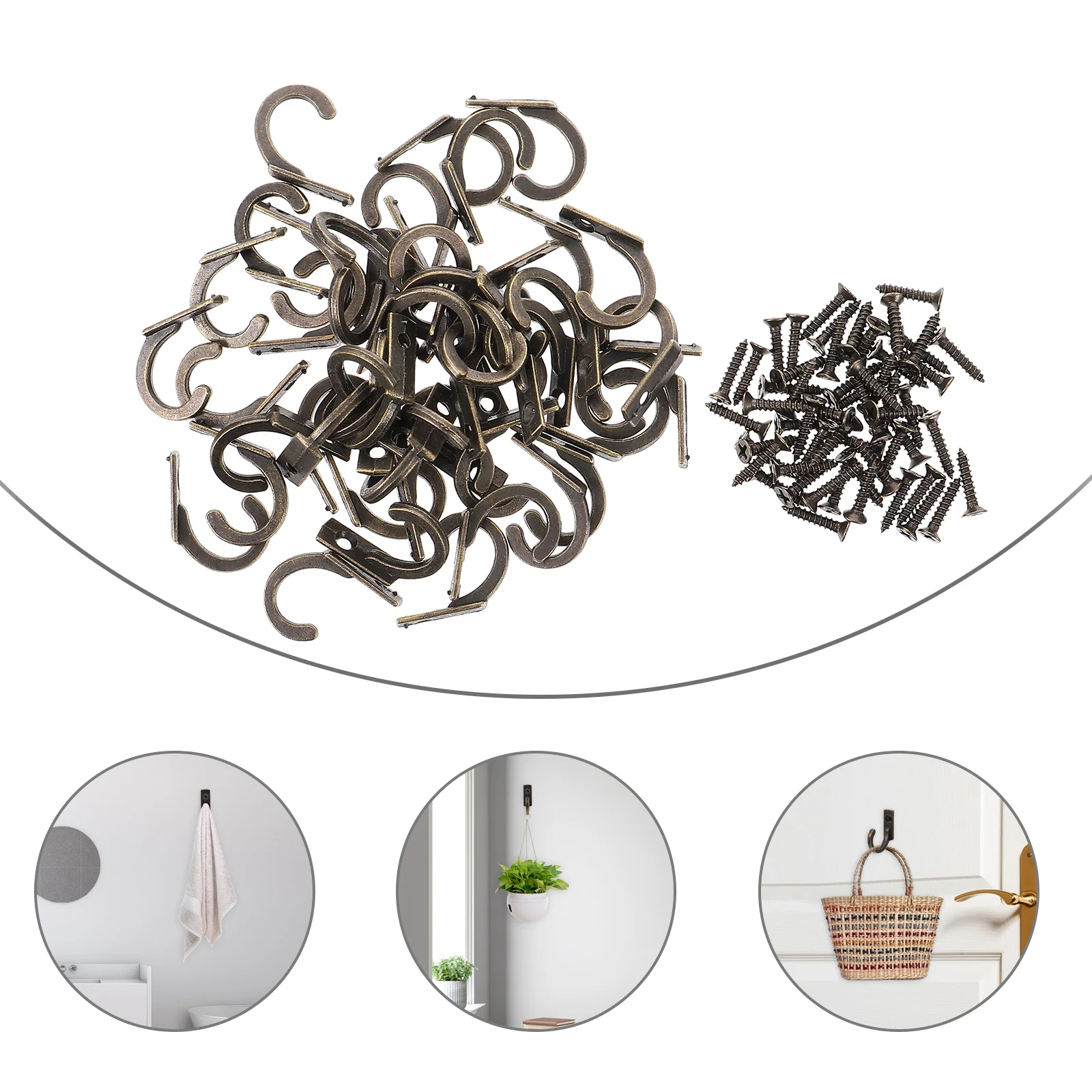 

50 Pcs Hook Rustic Coat Rack Single Hooks Hanger Wall Decorate Furniture Hanging Zinc Alloy Decorative