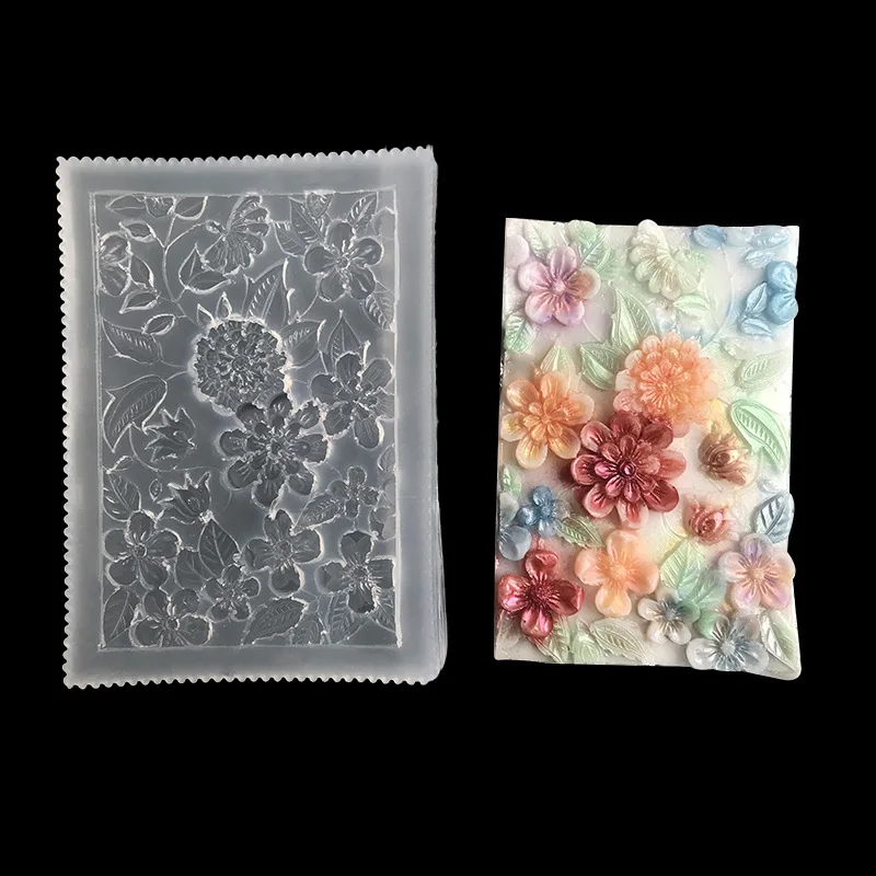 Huahai цветок рельефные Капли клей силиконовая форма Сделай Сам зеркальный цветок кластер ручной работы пластырь глина декоративные инструменты для украшения