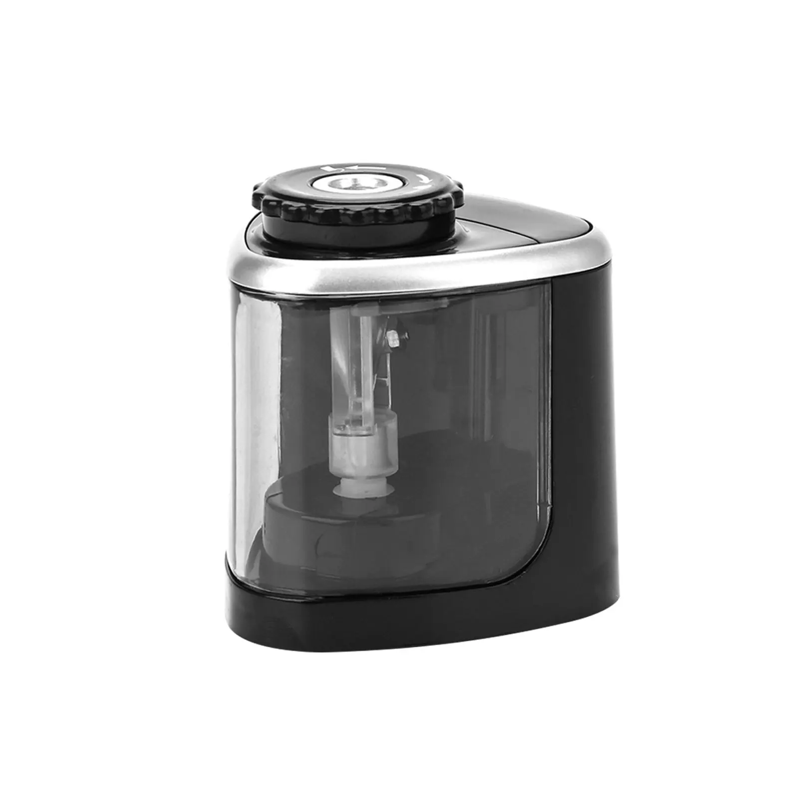 

School Electric Pencil Sharpener Helical Blade Auto Stop Sharpener Transparent Pencil Shavings Case