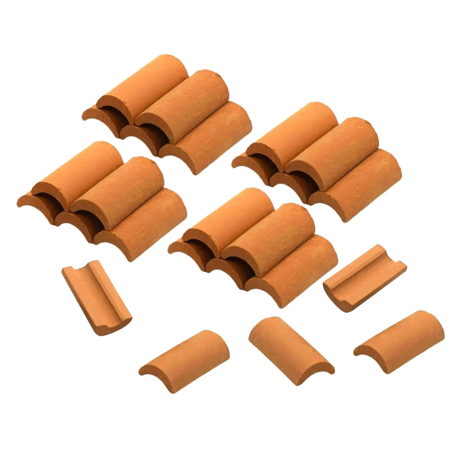 

Set of 25 Miniature Roof Tiles Pottery Clay for Dollhouse Boys Girls Kids