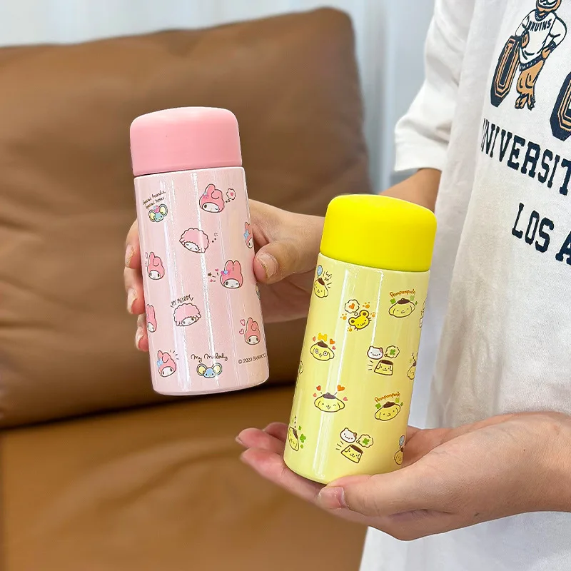 

150Ml New Sanrio Kuromi My Melody Mini Thermos Cup Stainless Steel Water Bottle Cute Girl Heart Portable for Students Pocket Cup