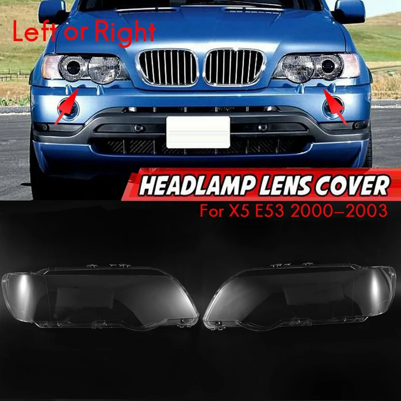 

For-BMW E53 X5 2000 2001 2002 2003 Car Headlight Lens Cover Headlight Transparent Lampshade Shell Glass