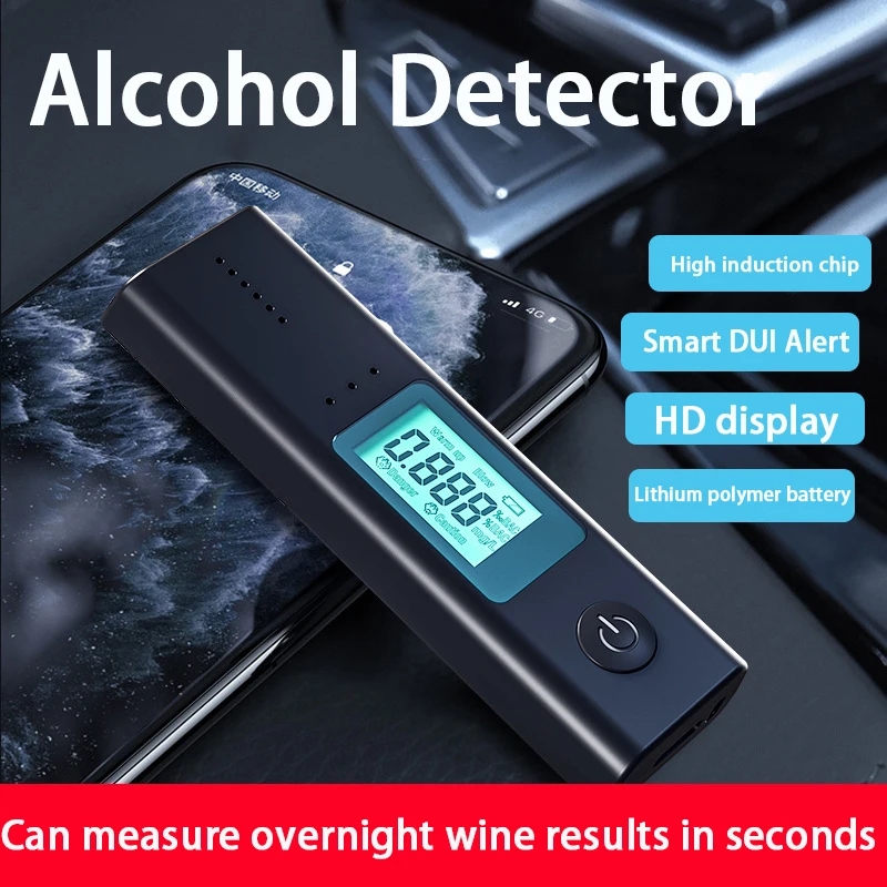 

Портативный Бесконтактный Алкотестер для выдувания воздуха, цифровой дисплей, USB Перезаряжаемый тестер BAC, высокоточный полицейский тестер