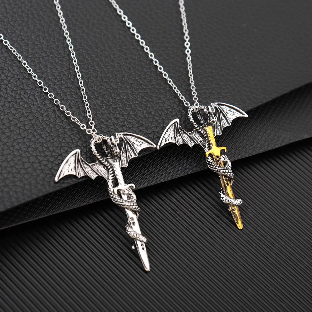 Винтажное ожерелье Pterodactyl с подвеской в виде священного меча модная цепочка