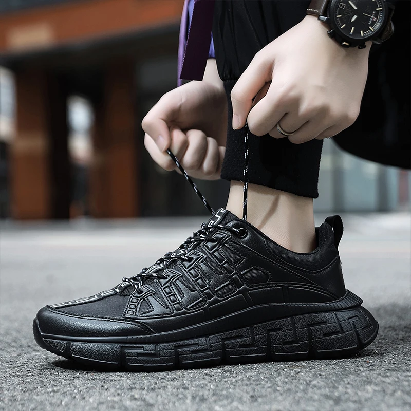 Men's Sneakers Breathable Running Shoes Lace Up Mesh Comfortable Fashion Sports Men Tennis Shoes