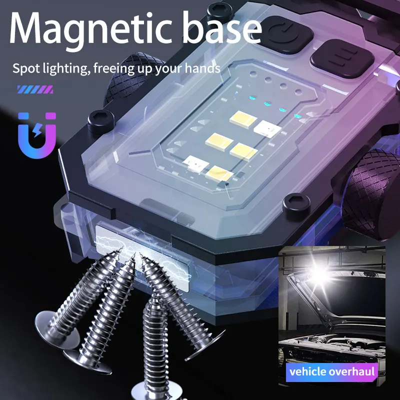 Светодиодный мини-фонарик COB с зажимом для ручки