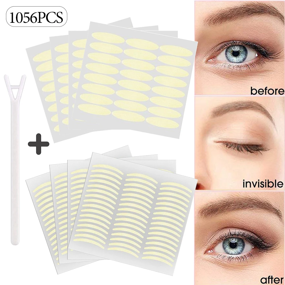 

Sdotter 720/1056Pcs Double Eyelid Tape Falling Eyelids Stickers Invisible Eye Tapes Makeup Self-Adhesive Slim/Wide Waterproof St