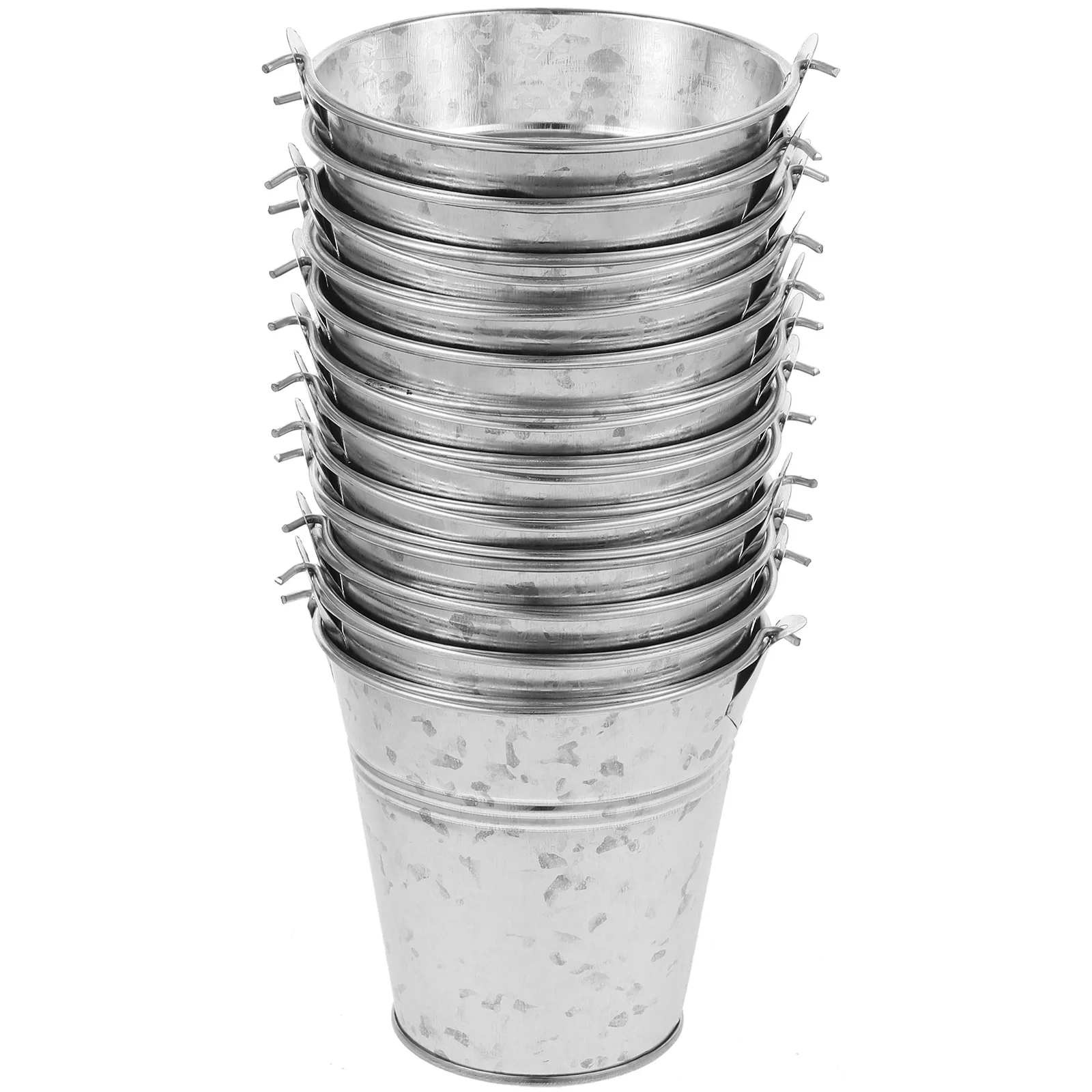 

Toyvian 12PCS Metal Buckets Mini Tinplate Bucket Icing French Fries Candies Tin Pails