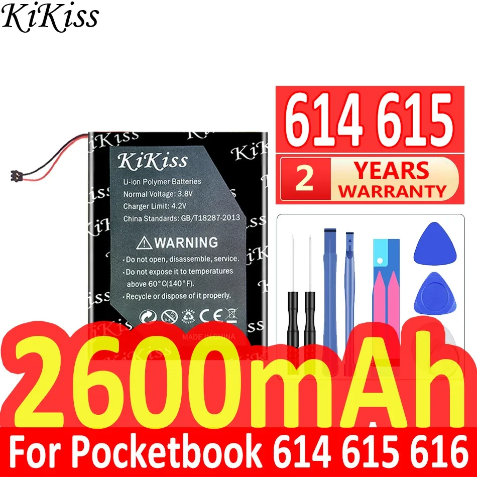 Аккумулятор KiKiss емкостью 2600 мАч для электронной книги Pocketbook 614 615 616 627 628 631