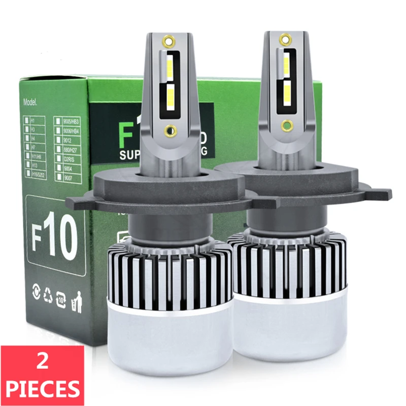 2 шт. автомобильные светодиодсветодиодный лампы H1 H7 LED F10 9005 лм HB3 HB4 9006 9012 H8 H9 H11 6000