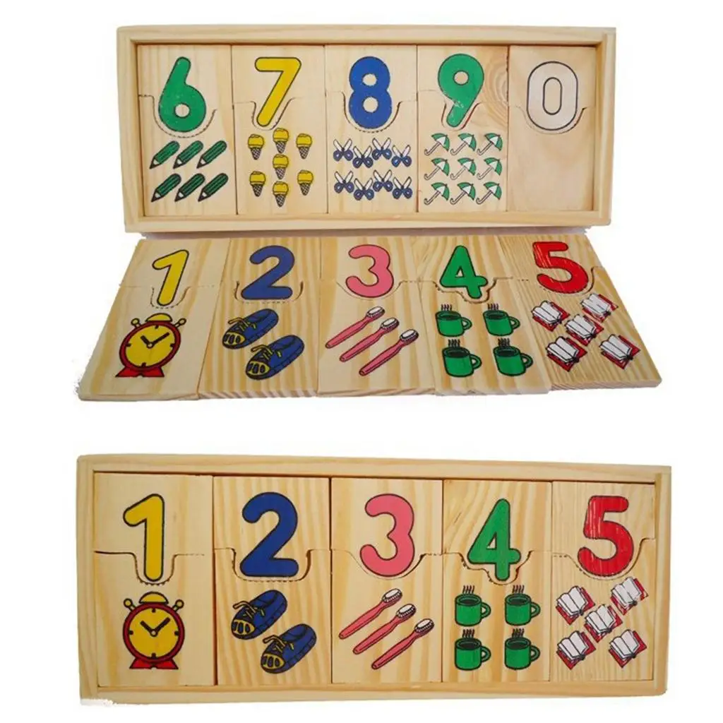 

Self-Correcting Number Puzzles Developmental Toys Wooden 20 Pieces, Great Gift