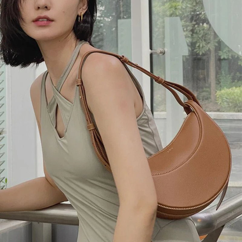 

Women's Bags Cow Genuine Leather 2023 Brands Shoulder Y2k Saddle Handbags Trend Designer Free Shipping On Promotion Luxury Bag
