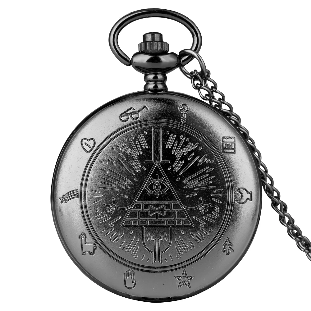 

Eyes Pattern Pocket Watch Girls Cute Quartz Couple Watch Bronze Grey Black Clocks Men's Pendant Chain Best Valentine's Day Gifts
