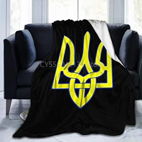 ukraine coat arms print blanket smooth soft throw blanket micro fleece blanket for bed couch sofa gift kid adult