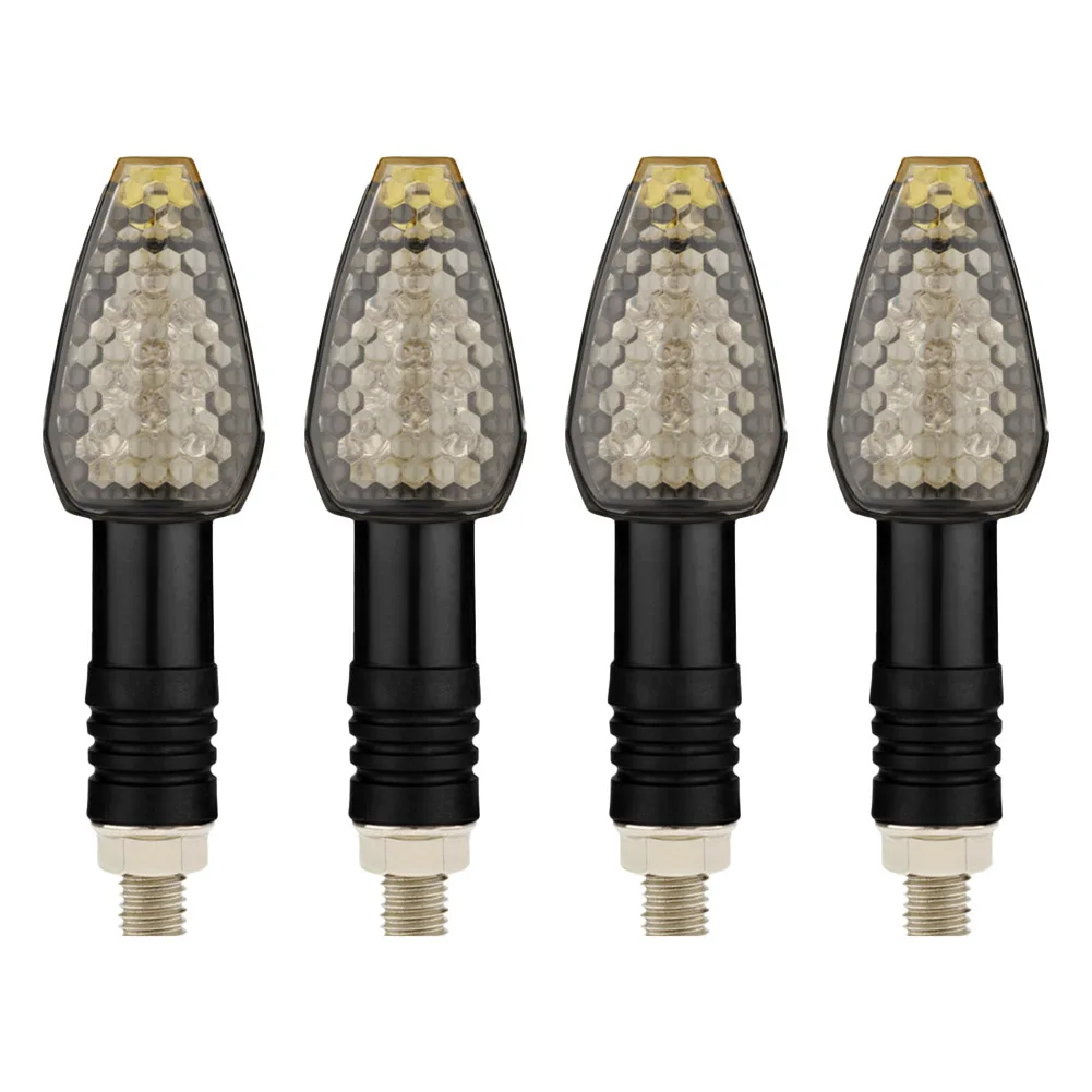 

4PCS Motorcycle Turn Signal Flasher Light Smoke Amber Universal Motorbike Lamp Amber Blinker LED Indicators Light 12V