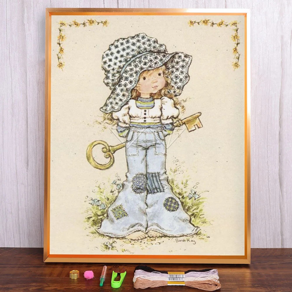 

Cartoon Little Girl Angel Princess Pre-Printed 11CT Cross-Stitch Embroidery Full Kit DMC Threads Craft Sewing Needle