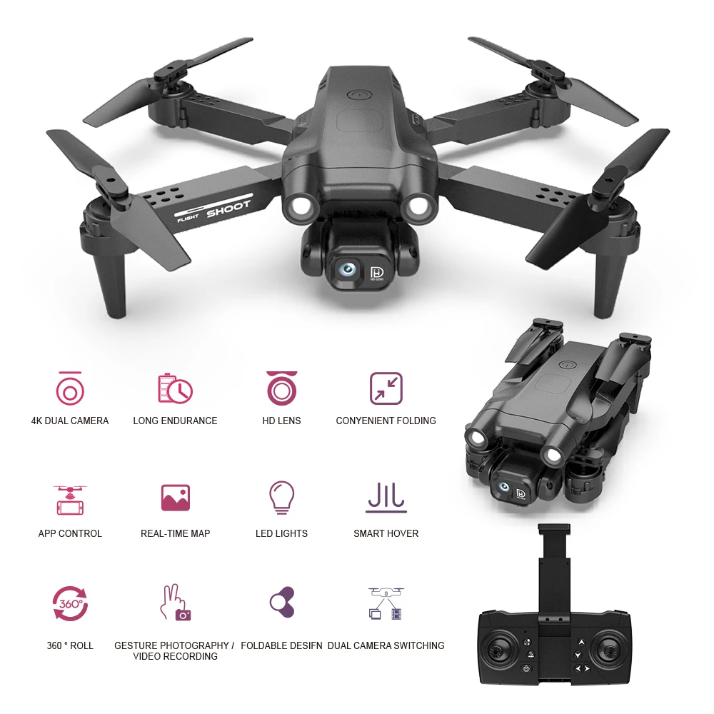 

2022 Новый GT2 мини Дрон 4K HD профессиональная камера FPV Дрон оптический поток Предотвращение препятствий складной Квадрокоптер RC вертолет игру...