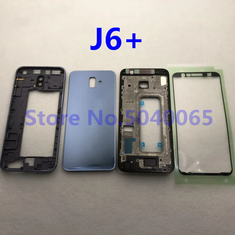 

Для SAMSUNG Galaxy J6 Plus 2018 J610 J610F полный корпус ЖК-панель Крышка средняя рамка SM-J610F J6 + Замена крышки батарейного отсека