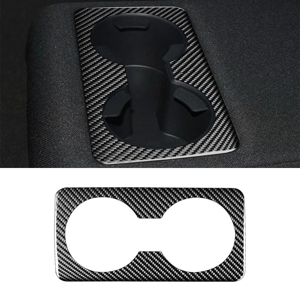 

Car Rear Seat Water Cup Panel Decoration Cover Trim Sticker for Mazda 3 Angkesaila 2020 Auto Interior Accessories Carbon Fiber