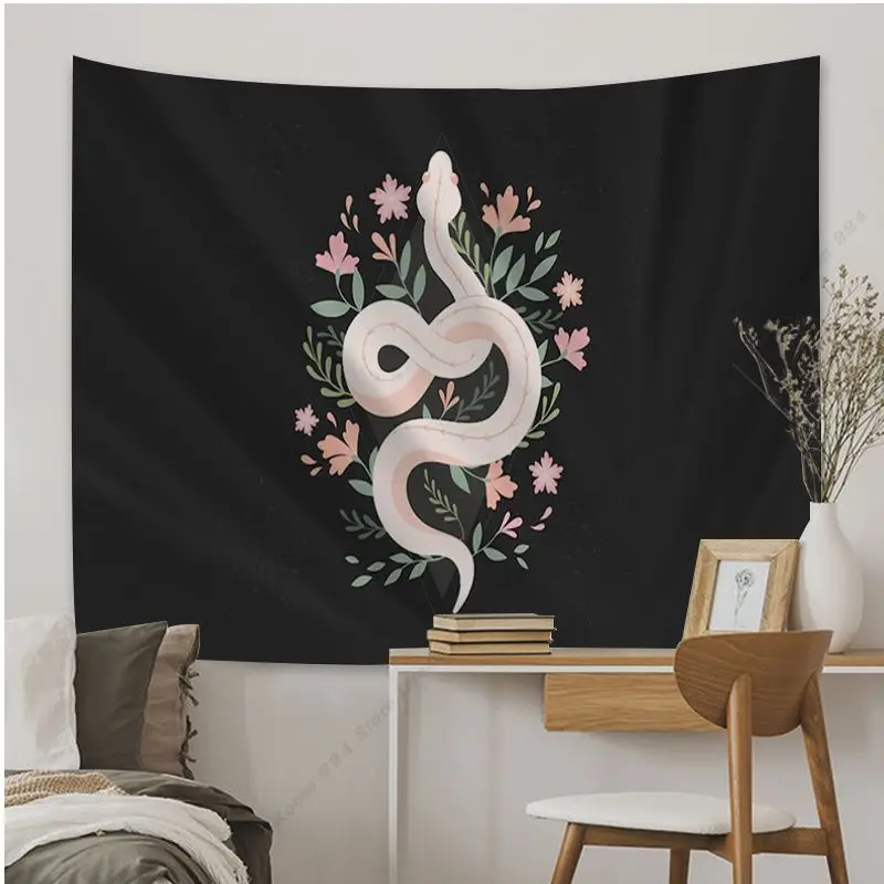 Растительный Небесный Змеиный гобелен Художественная печать дешевый хиппи