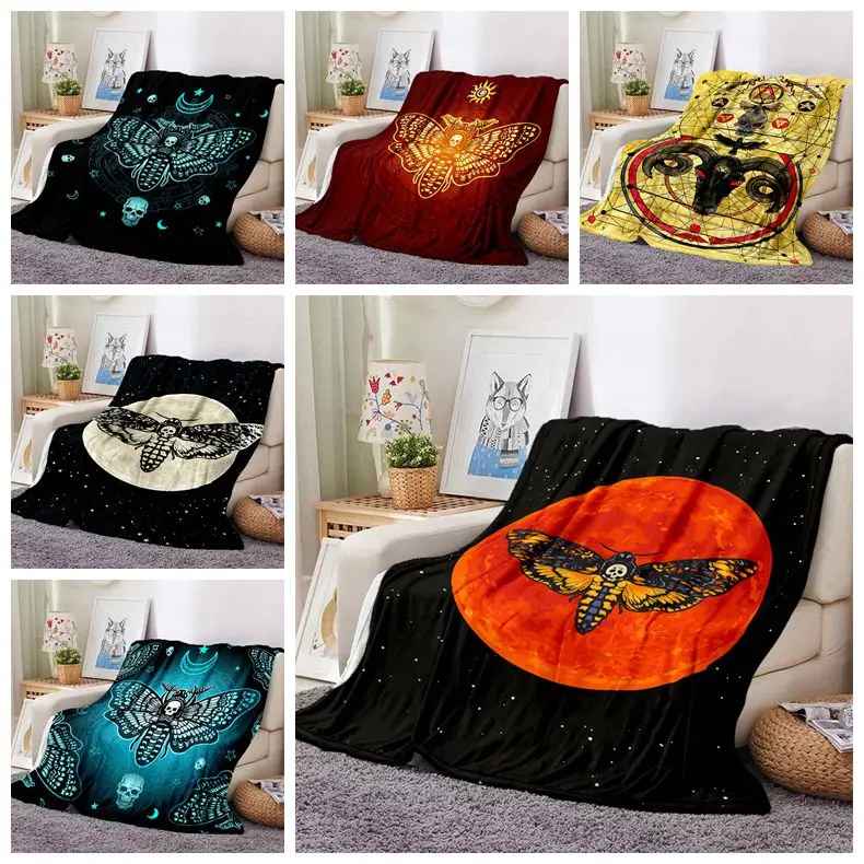 

Мягкое фланелевое одеяло серии Death Moth, всесезонное светильник кое теплое одеяло для гостиной/спальни