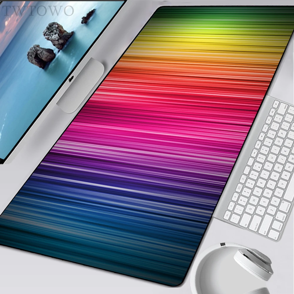 

Rainbow Colors Mousepad Computer HD Home Large MousePads Desk Mats Mouse Mat Soft Anti-slip Carpet Gamer Office Mice Pad