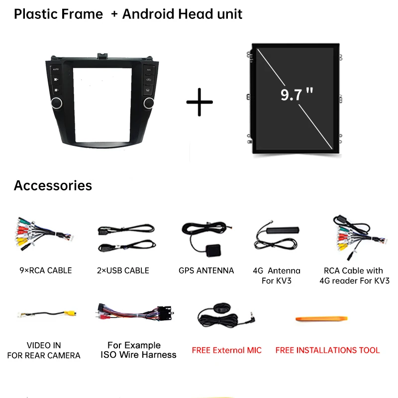 ROADIVOX 9 7 &quotAndroid 12 0 экран Tesla Style Автомобильное радио для Honda Accord 2003-2007 GPS-навигация