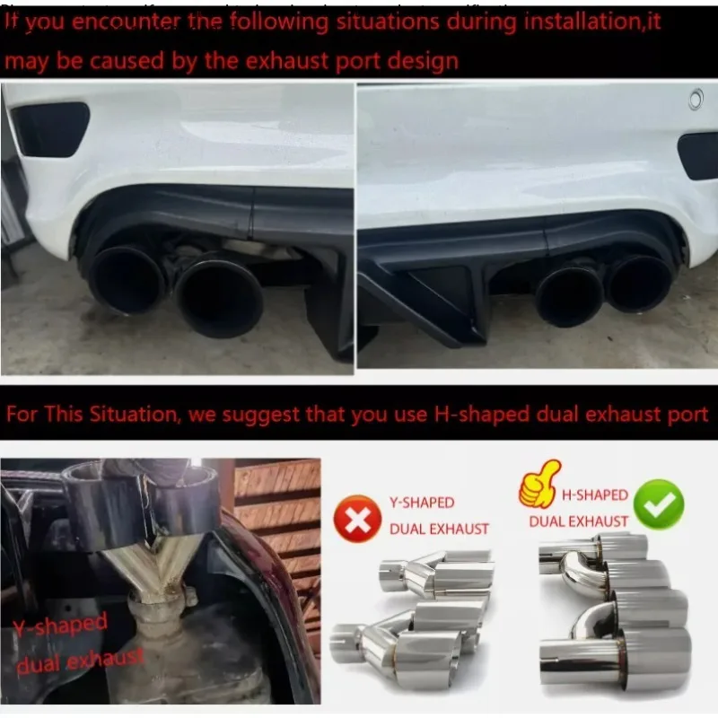 Фото Для Jeep Grand Cherokee SRT (модель с четырьмя выхлопными трубами) 2014-2022 (H-образный выхлоп) — задний бампер-диффузор, автомобильные аксессуары №4