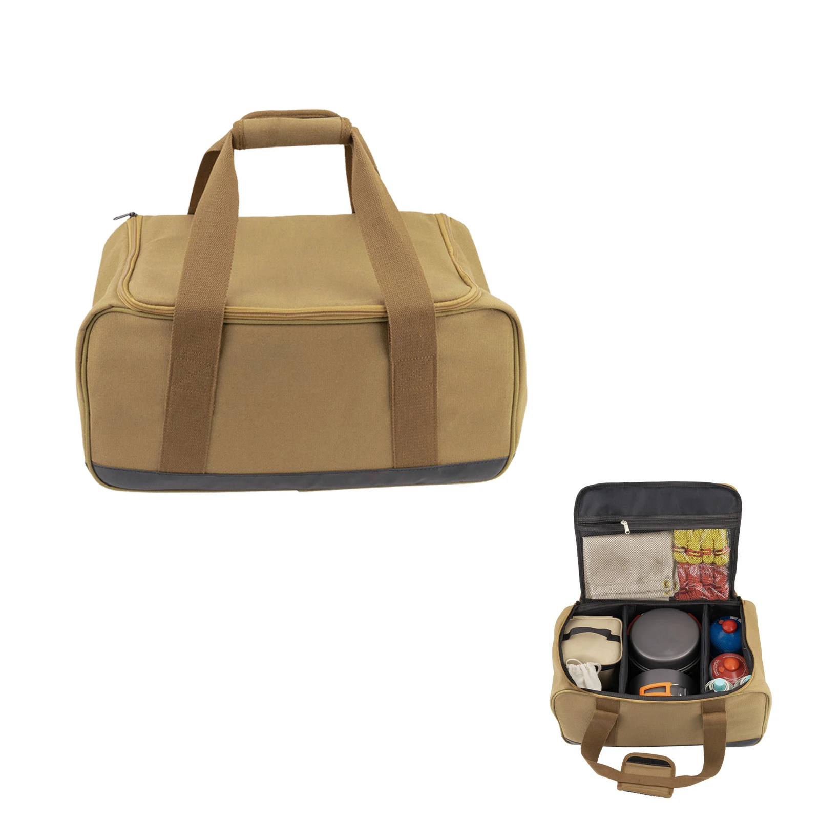 

Camping Storage Tote Portable Carry Bag For Camping Gear Canvas Space Saver Bags With Zipper And Multiple Pockets To Prevent