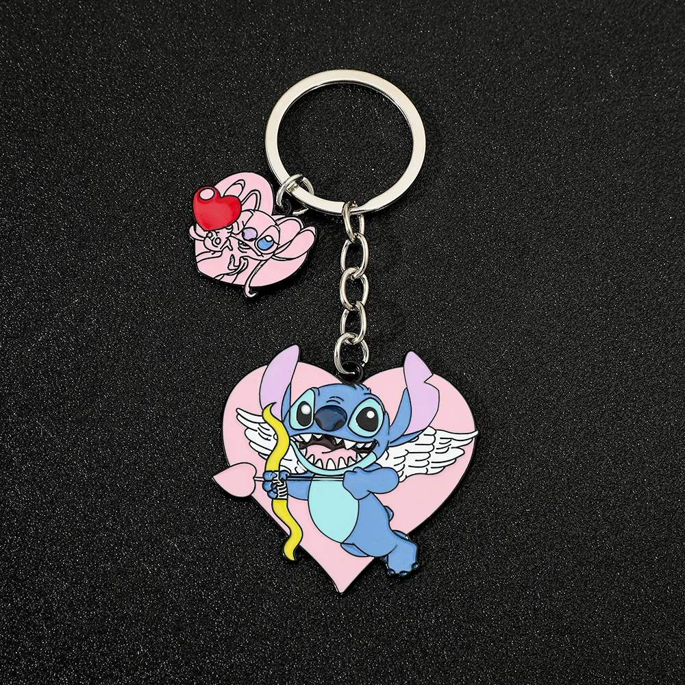 Брелок Disney Lilo &amp Stitch kawaii Pink Love кулон брелок для девочек подвеска на рюкзак