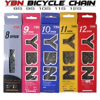 ybn bike chains mtb mountain road bike chians 11 speed hollow bicycle chain 116 links silver s11s with missinglink for m7000 xt