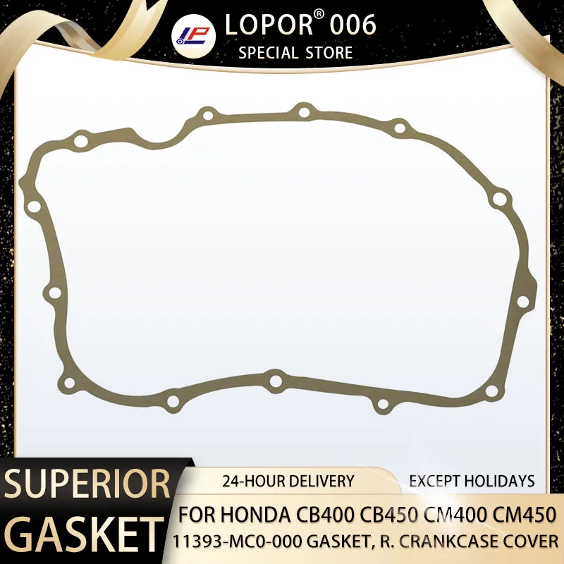 

Motorcycle Engine Right Crankcase Cover Gasket Seal For Honda CB400T 78-81 CB450SC 82-83 85-86 CM400 79-81 CM450 82-83