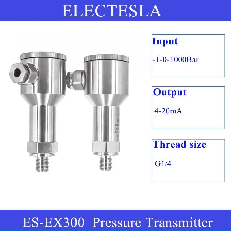 ES-EX300 Anti-explosion Pressure Transmitter Oil Atex Pressure Sensor 16bar G1/4 Pressure Transducer 4-20ma Output 24VDC