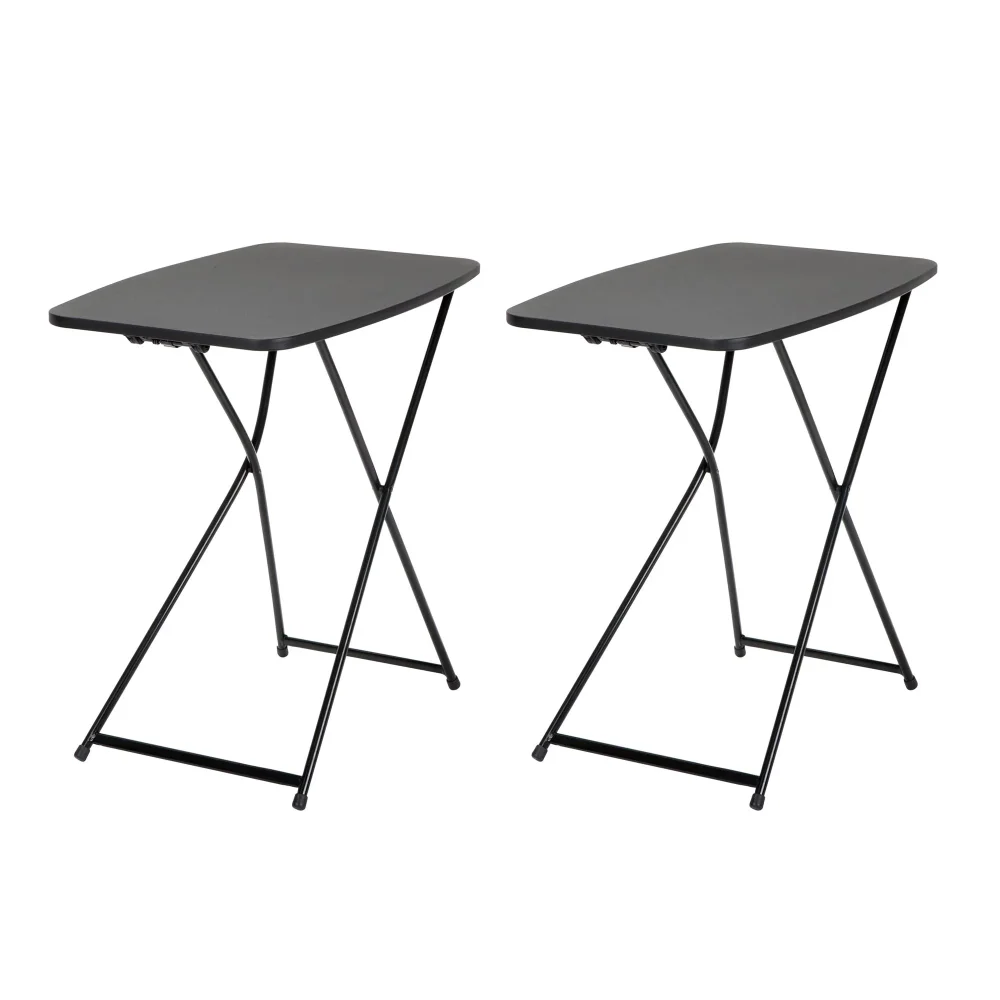 

18â x 26â Indoor Outdoor Adjustable Height Personal Folding Table, Black, 2 pack
