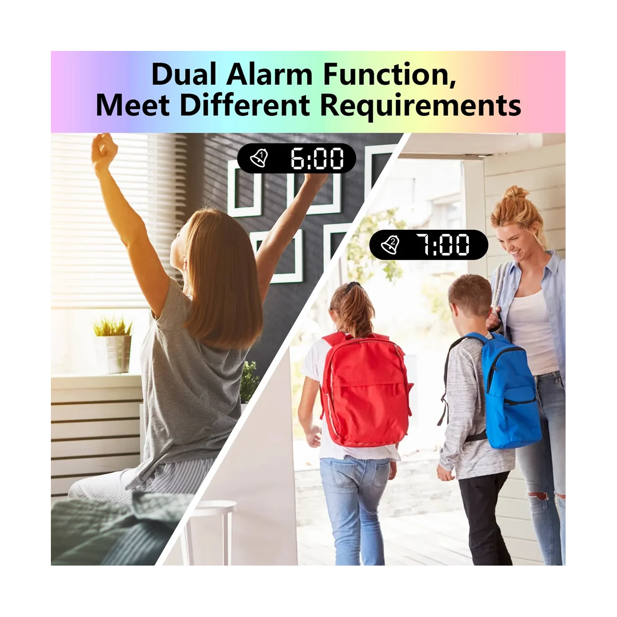Projection Alarm Clock for Bedroom, LED Display Ceiling Digi