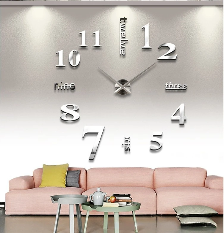 

Creative Wall Clock Mirror Wall Sticker DIY Clock Removable Art Decal Sticker Home Decorations