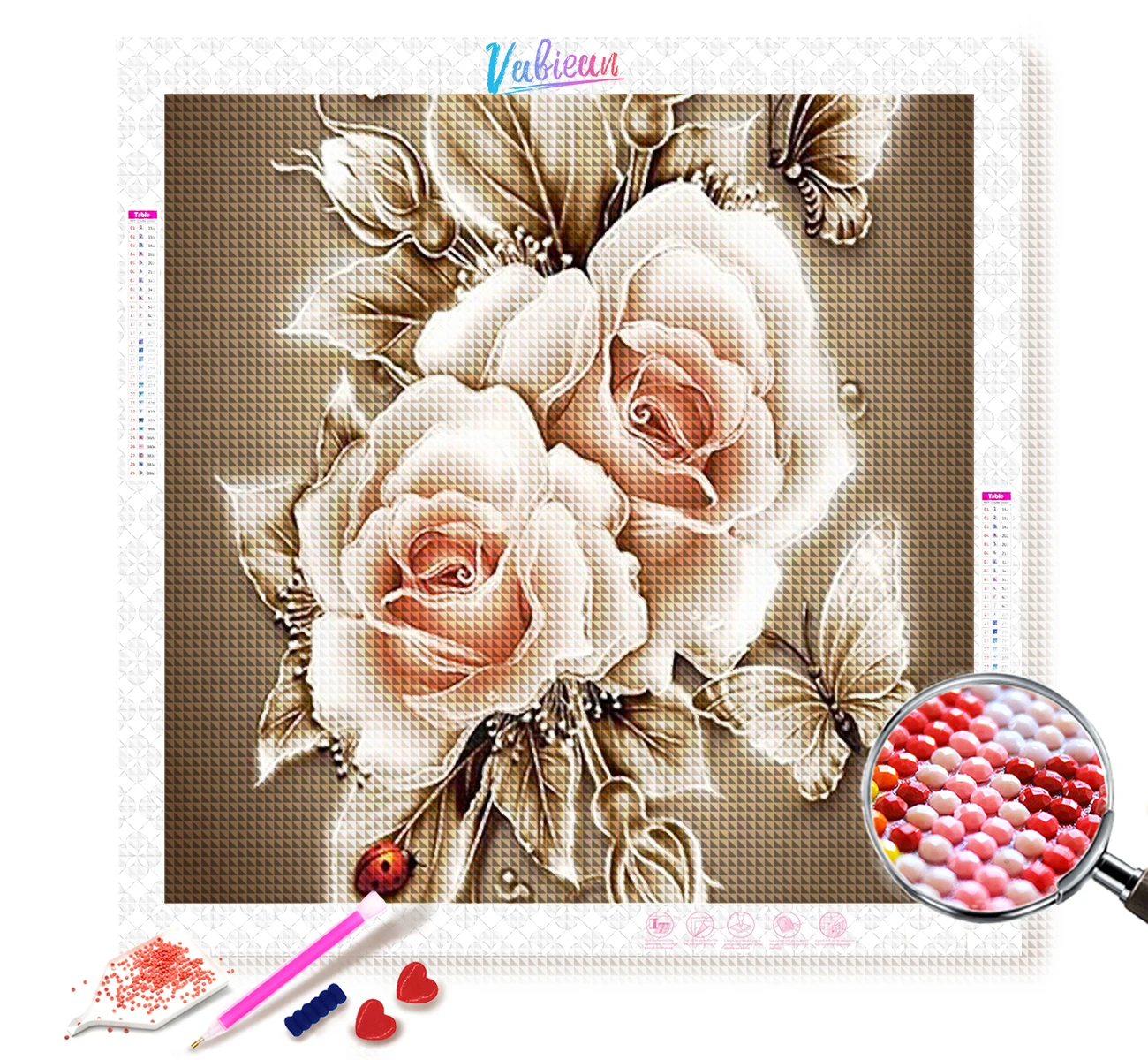 

5D DIY Golden Rose Diamond Painting Flowers Cross Stitch Diamond Embroidery Picture of Rhinestones Home Decor