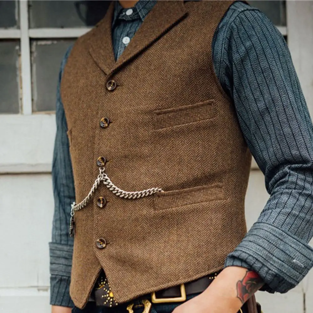 

Men's Suit Vest Classic Herringbone Business Vest Men's casual suit