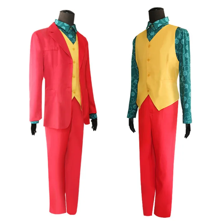 

Cosplay Costume Suit Movie Joker Outfits for Mens Kid Halloween Women The Dark Knight Joker Costume Red Jacket Full Sets