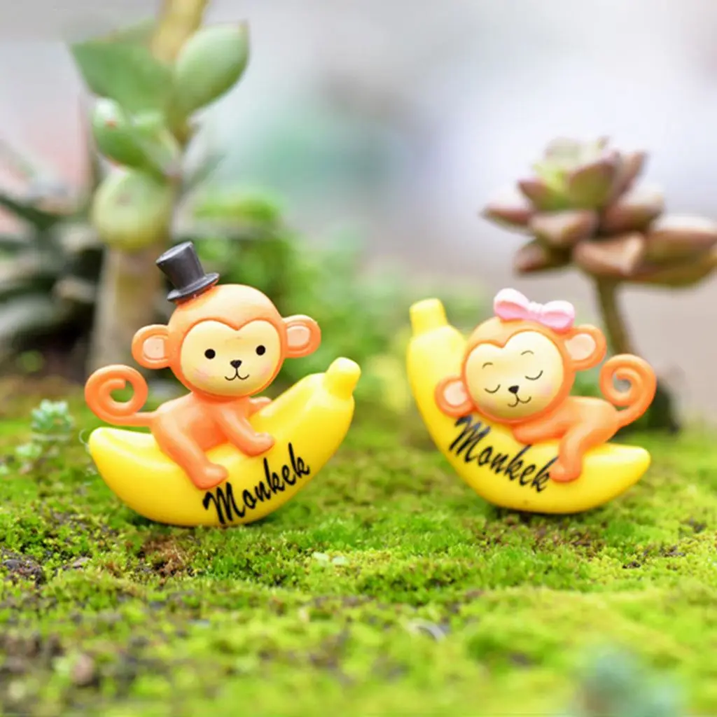 1 шт. кавайная модель ежика банан обезьяна животное статуэтка обезьянки из смолы