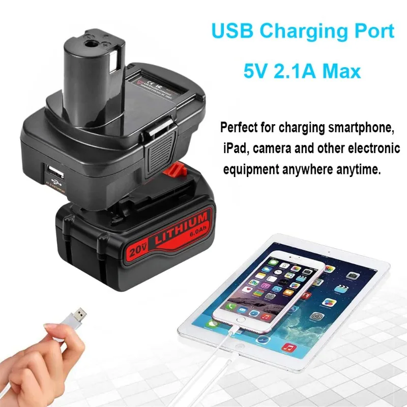 Фото Адаптер батареи ALASICKA BPS18RL для Black + Decker/Porter-Cable/Stanley, литиевая батарея 20 В для Ryobi 18 В One+, беспроводного инструмента №5