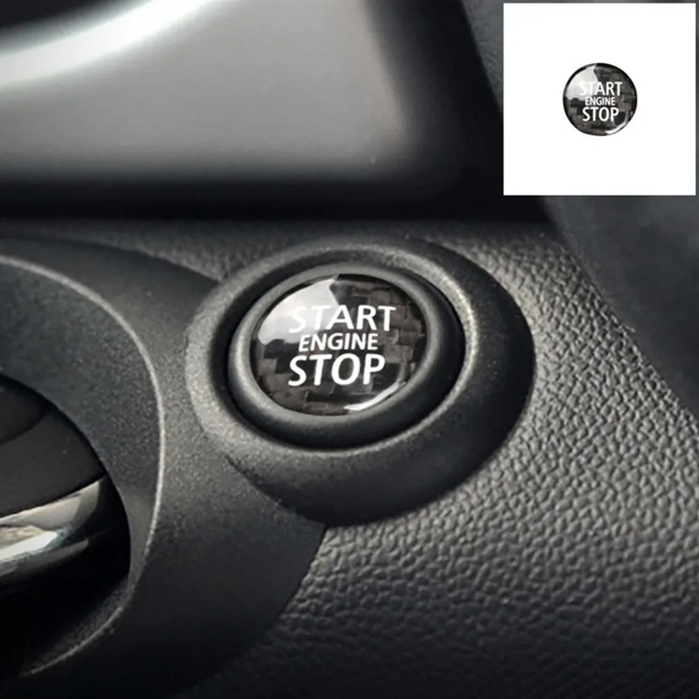 

Black Real Carbon Fiber Car Start Button DIY Sticker For BMW Mini Cooper R55 R56 Car Engine Start/stop Ignition Switch Cover