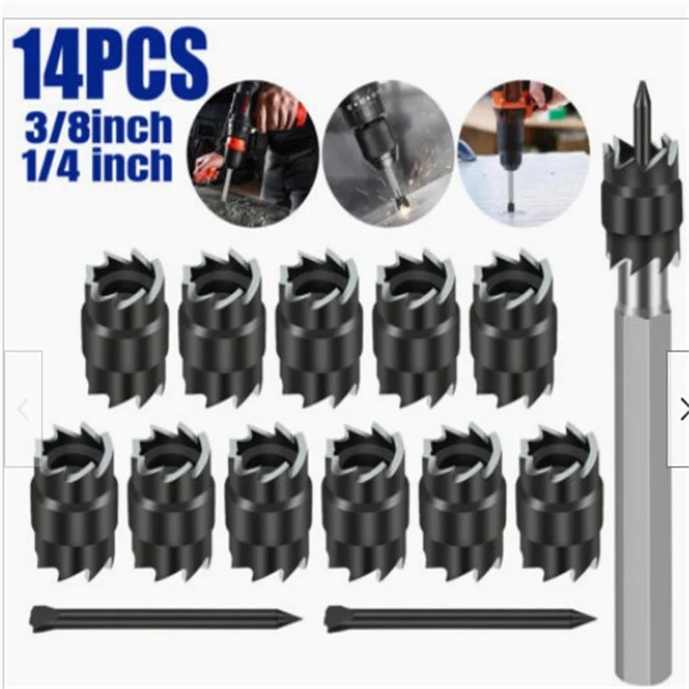 

14pcs Spot Weld Cutter Remover Drill Bits Heat Resistant High Speed Steel Metal Hole Cutter Remover Kit Power Tool Accessories