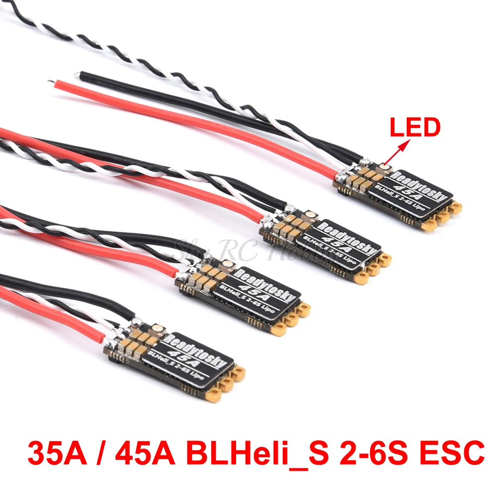 Фото 1/2/4 шт. 35A 45A blheli _ S BLS 2-6S Lipo ESC встроенный Программируемый RGB LED D-Shot 150/300/600 ONESHOT125 для квадрокоптера RC FPV №1
