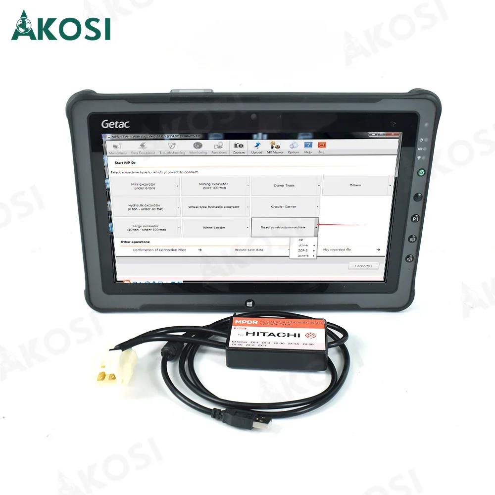 Getac F110 Tablet + MPDR Software 3.9 Heavy Duty диагностический инструмент тестер для экскаватора