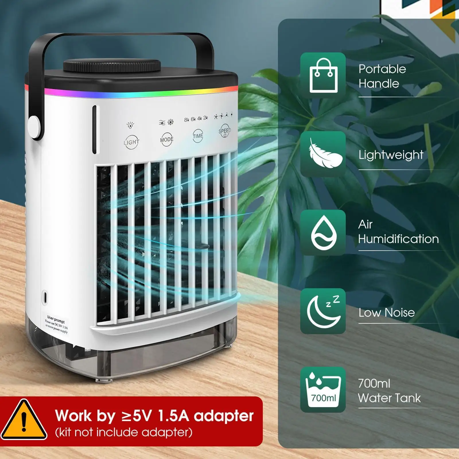 

New Portable Air Conditioner Air Cooler Mini Fan Cooler Usb Air Conditioning 3-speed Air Cooling Fan Humidifier For Home Of N8x1